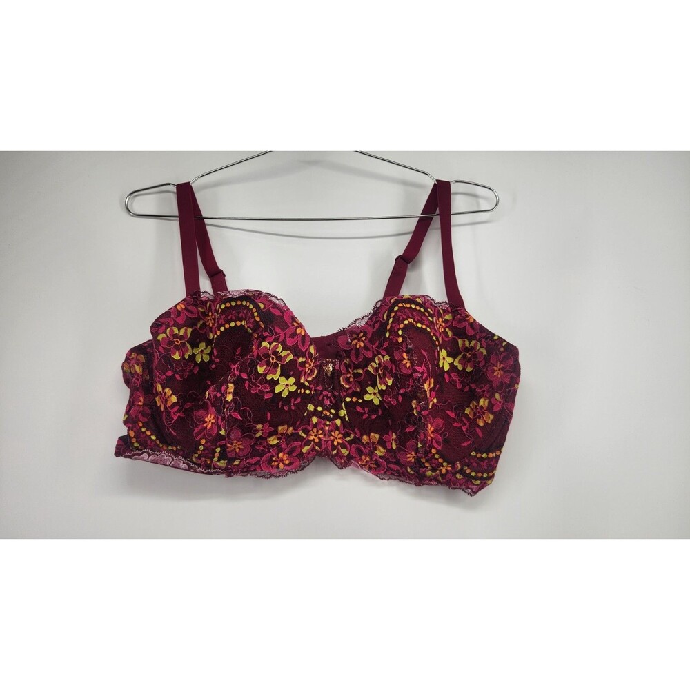 Adore Me Womens 40DD‎ Red Floral Nicholette Contour Bra NWT